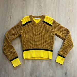 Marni x Uniqlo Knit V-Neck Sweater Yellow/Mustard Sz S